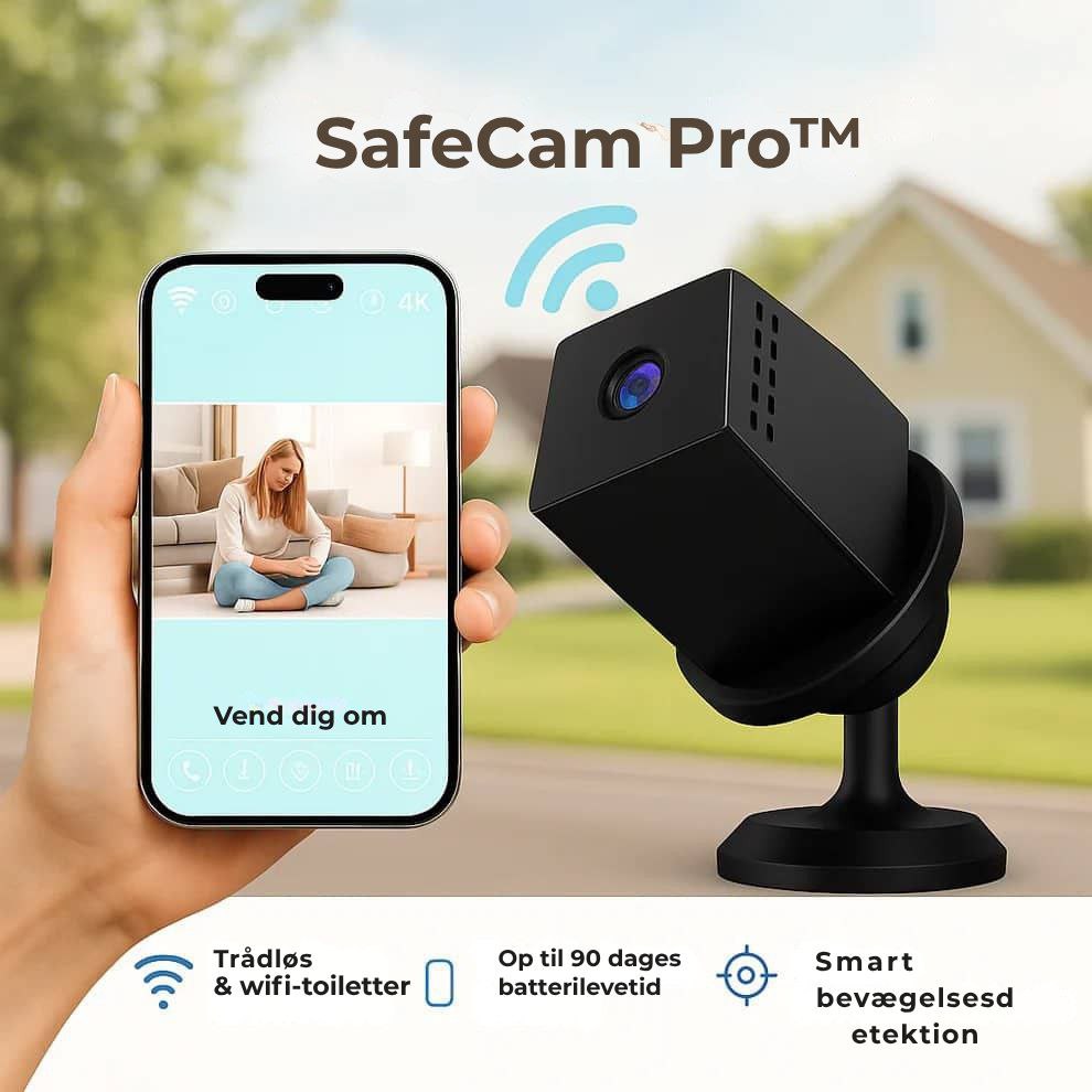 SafeCam Pro™ | Altid sikker – selv uden internet eller strøm