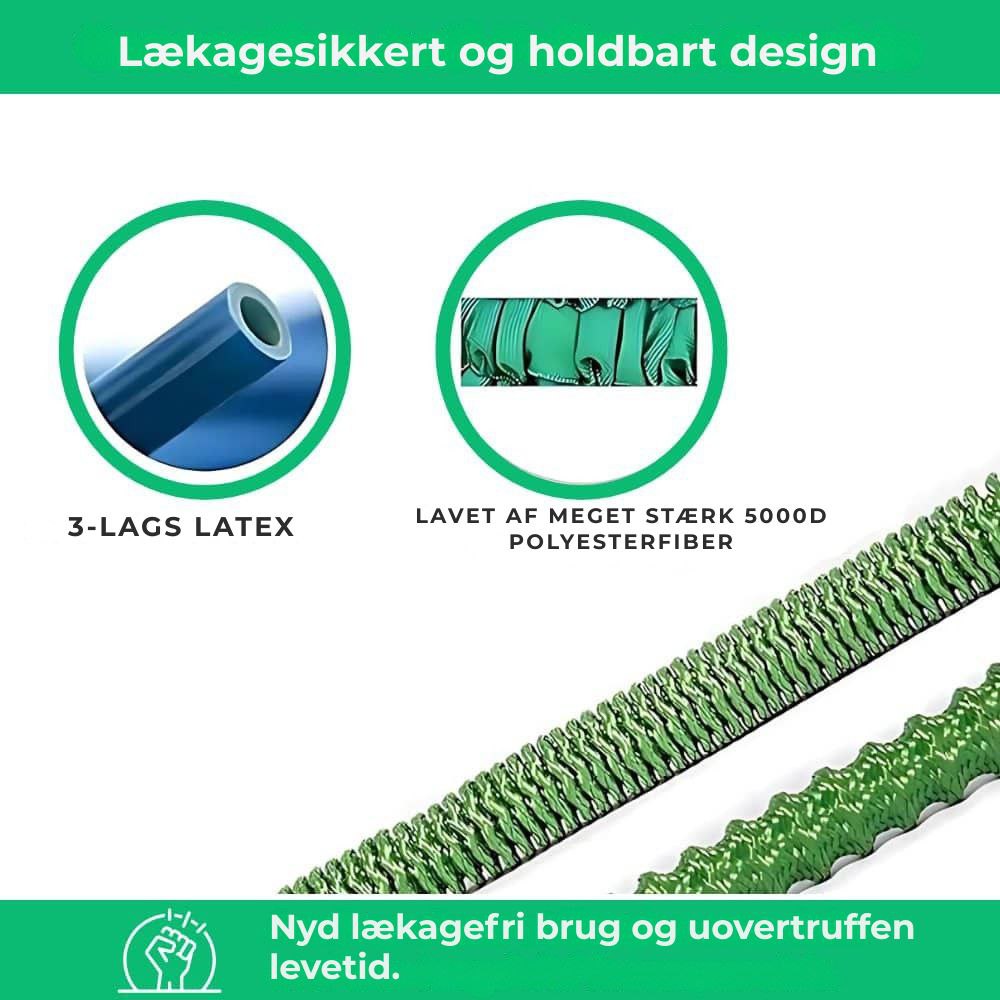 Aquaflex|Udtrækkelig haveslange|8 højtryksstråleindstillinger