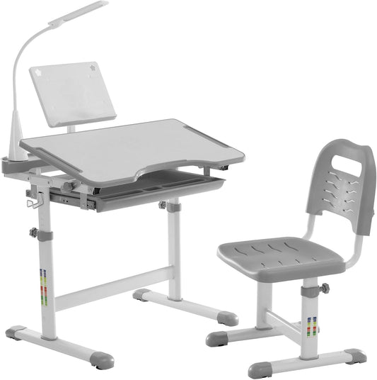 EduSpark Kids Study Hub - funktionelt sæt med skrivebord og stol