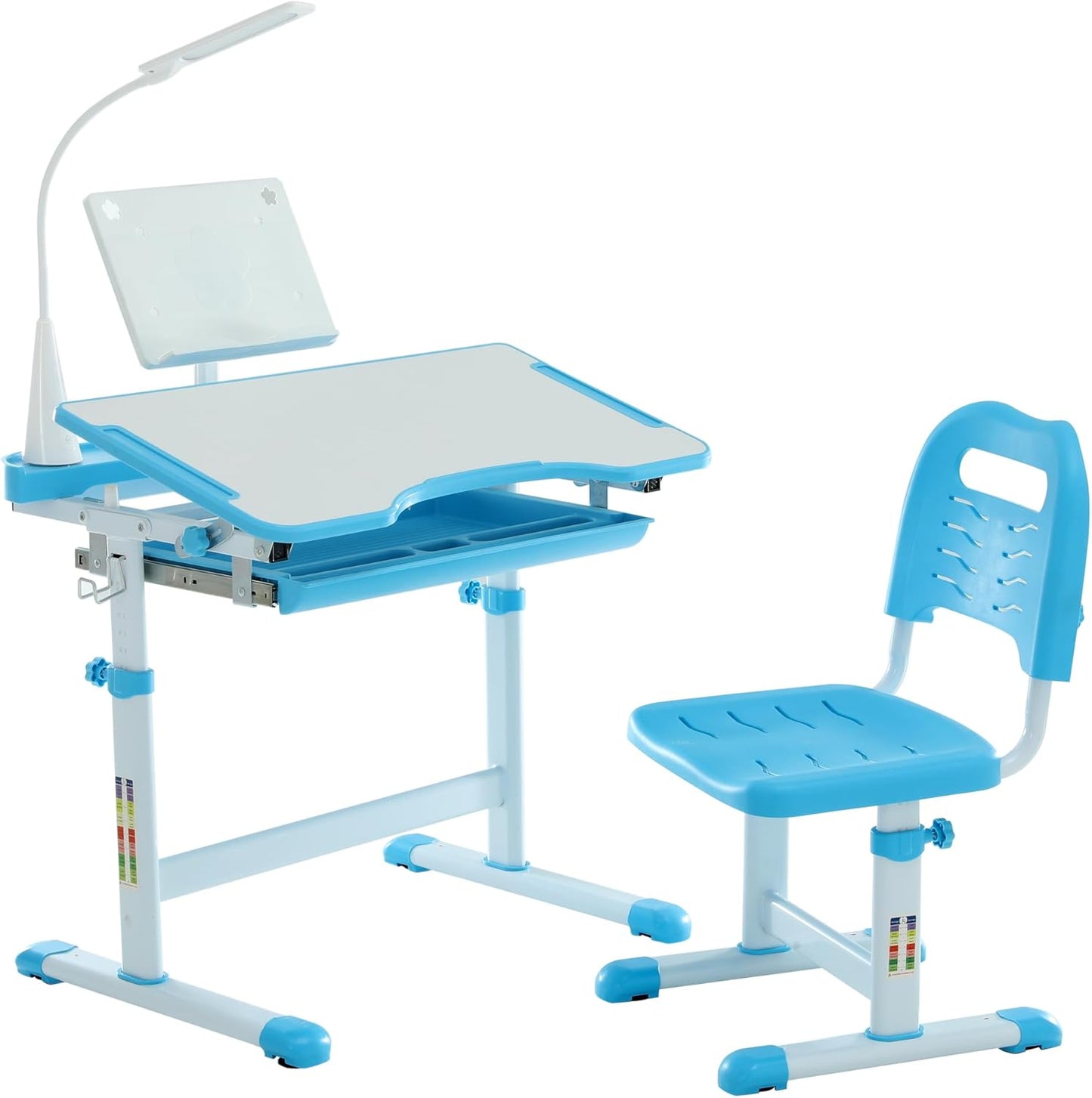 EduSpark Kids Study Hub - funktionelt sæt med skrivebord og stol