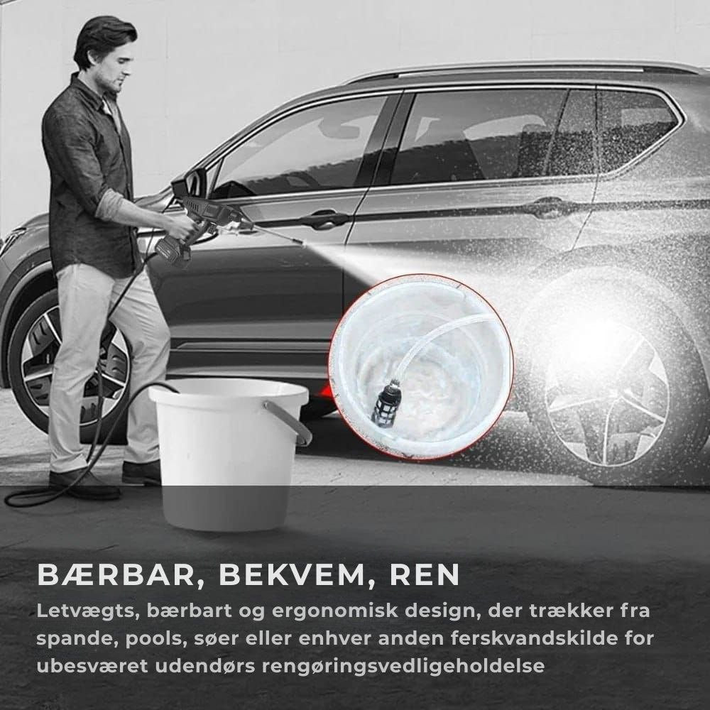 Batteridrevet højtryksrenser 42V 8000Mah Bærbar højtryksrenser med 2 batterier Batteridrevet højtryksrenser til bilvask Gulvrengøring