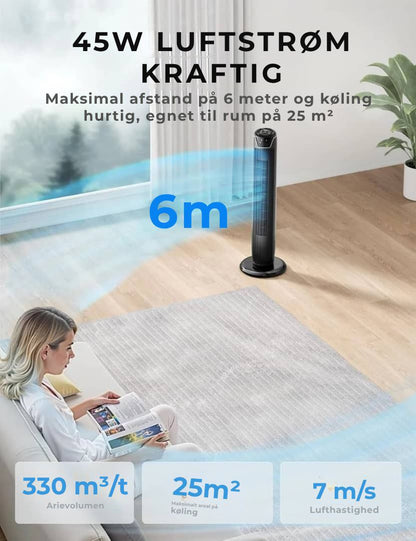 Midea - Smal søjleventilator med fjernbetjening
