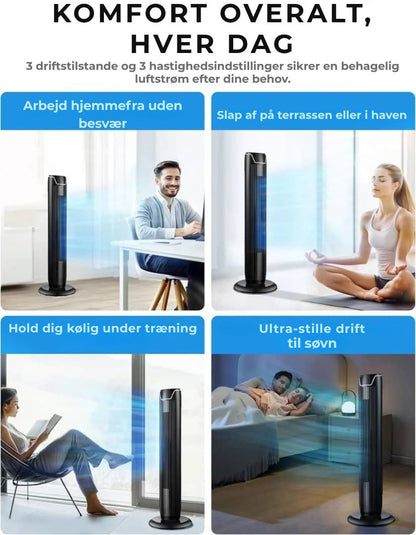 Midea - Smal søjleventilator med fjernbetjening