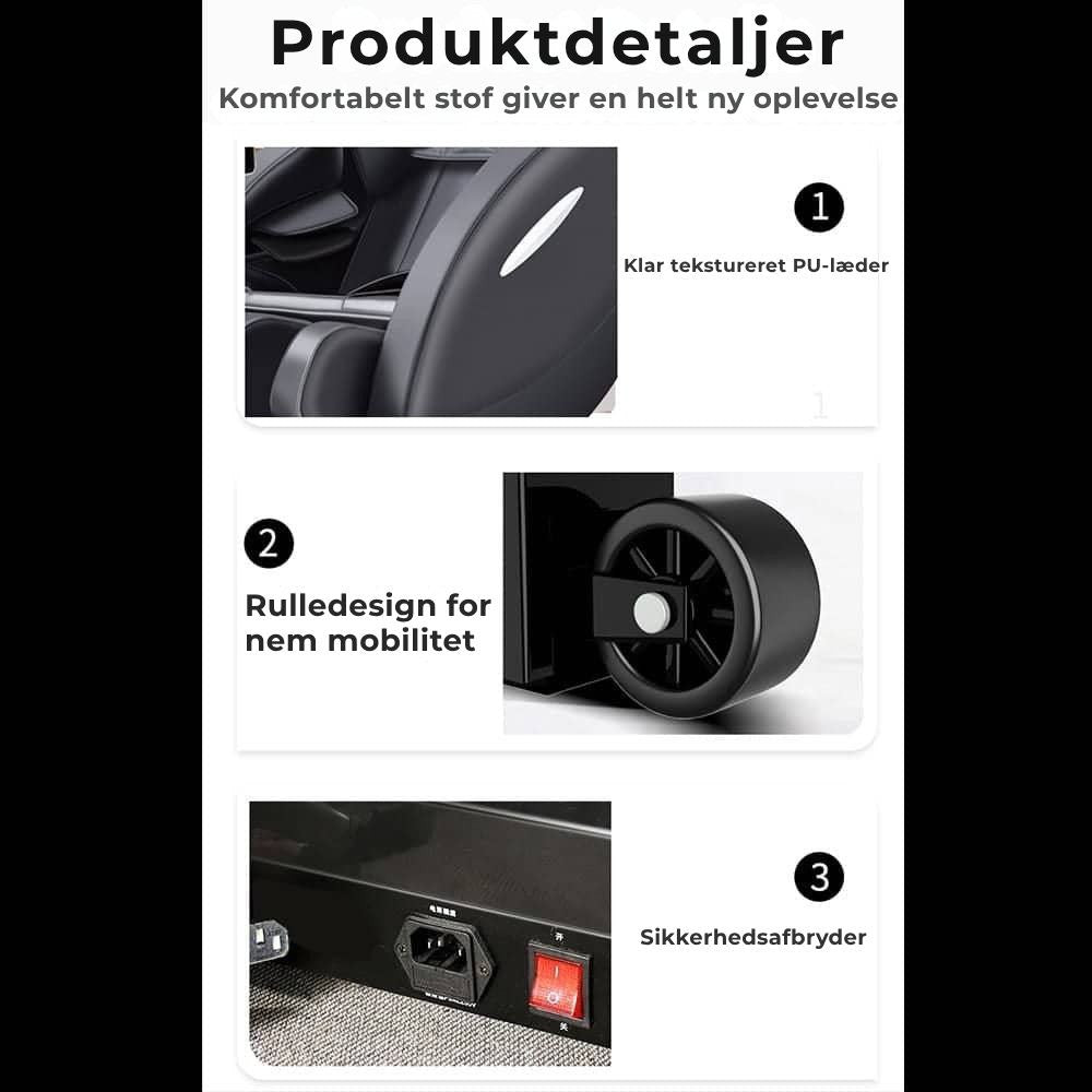 Massagestol A5 - Varmeterapi, AI-styring, Zero Gravity & Touchskærm