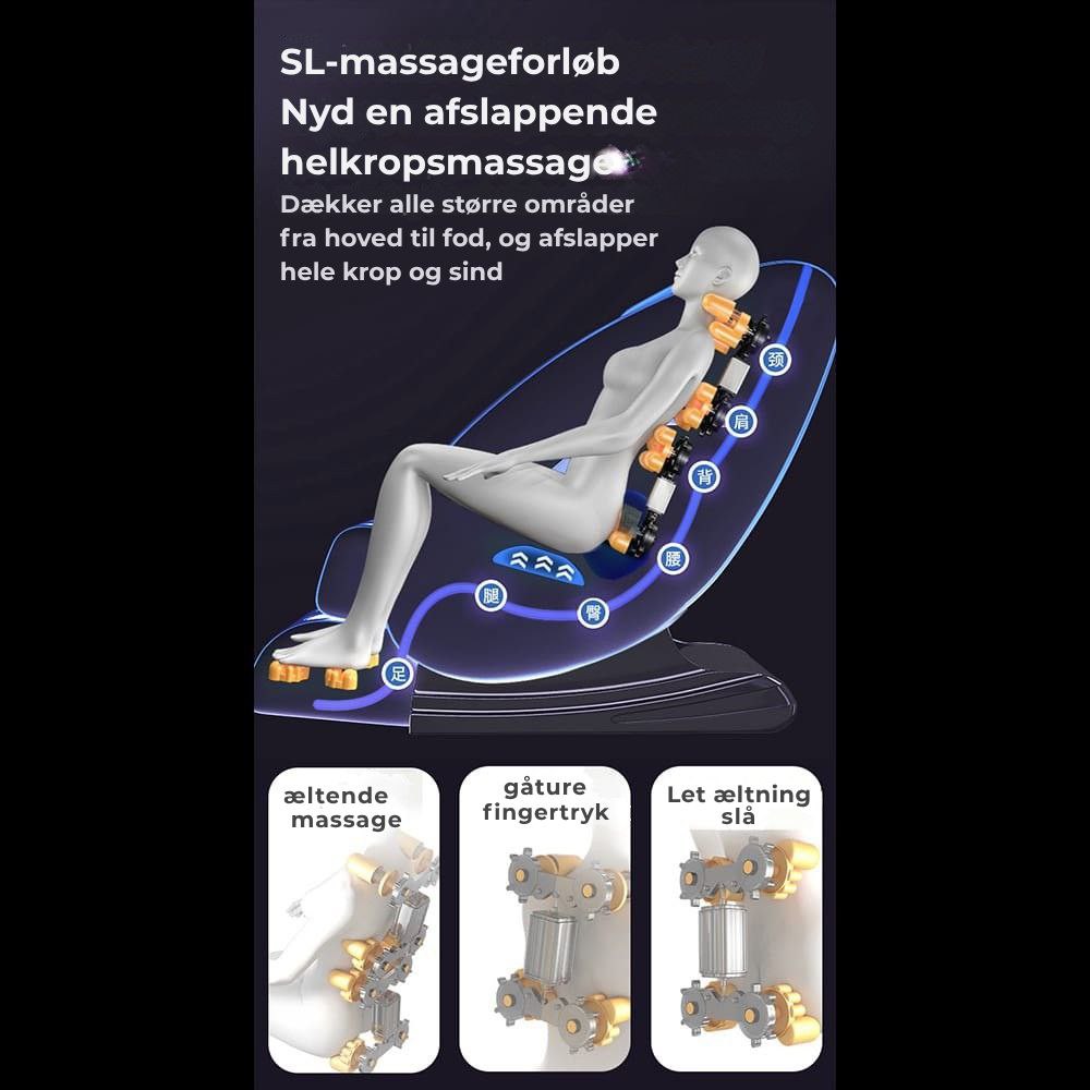Massagestol A5 - Varmeterapi, AI-styring, Zero Gravity & Touchskærm