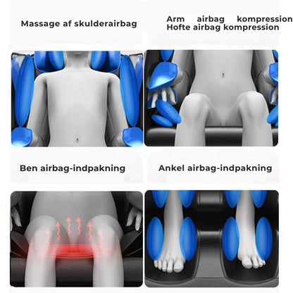 Massagestol A5 - Varmeterapi, AI-styring, Zero Gravity & Touchskærm