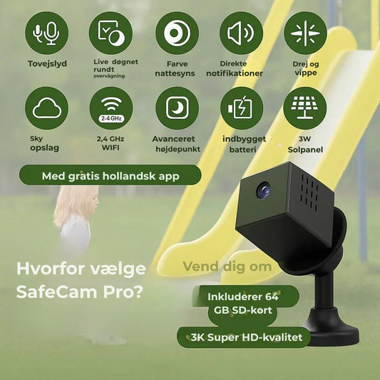 SafeCam Pro™ | Altid sikker – selv uden internet eller strøm