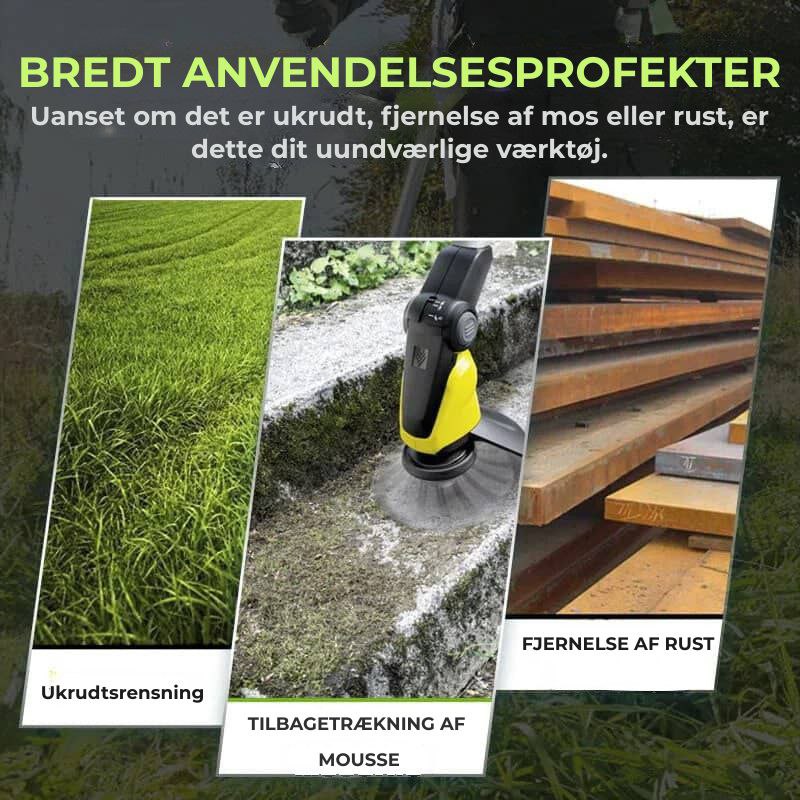 Græsslåmaskinens hoved har 6 grene, der er flettet sammen med holdbart ståltråd.