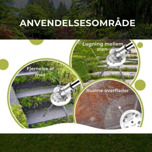 Græsslåmaskinens hoved har 6 grene, der er flettet sammen med holdbart ståltråd.
