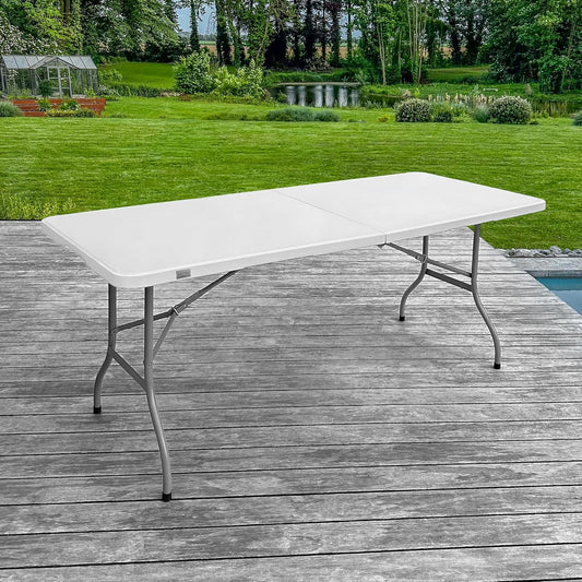 Hvidt rektangulært klapbord 180x74x74 cm
